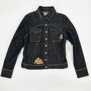 Born Barefoot Tropical Island Embroidered Denim Jacket